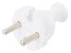W-98131, Разъем: питания AC; вилка; Конфиг.выводов:2P; белый; 230ВAC; 10А, PLASTROL