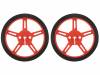 POLOLU WHEEL 60X8MM PAIR – RED Колесо; Диам.вала:3мм; Ось: D-образный профиль; красный; резина