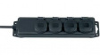 1159960 Outlet Strip 4 Schuko Type F Black CEE 7/4