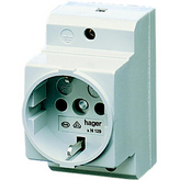 20119-357, Socket Cap Rail 35 mm 10 A/250 VAC F (CEE 7/3), Schroff