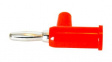 BU-P1825-2 Stackable Banana Plug 10pcs, Red, 15A, 5kV, Nickel-Plated