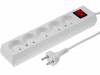 PS-560WS-10.0, Сетевой удлинитель; Гнезда:5; ПВХ; белый; 2x1мм2; 10м; 10А, JONEX