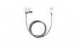 48869 Cable USB-A Plug - USB Micro-B Plug/Apple Lightning 1m Silver