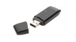 DA-70310-3 Memory Card Reader, External, Number of Slots 2, USB-A 2.0, Black