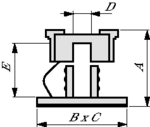 TC-5349A [100 шт], Cable tie mount 6 mm PU=100p., Thomas & Betts