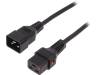 IEC-PC1285, Кабель; IEC C19 "мама", IEC C20 "папа"; 2м; с блокировкой; черный, IEC LOCK