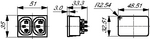 PX0714/2/15/28, Appliance socket 10A, 2x, flush-mounted Snap-in, Bulgin