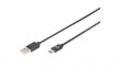 AK-300148-040-S Cable USB-A Plug - USB-C Plug 4m Black