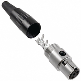 TA4FX, Mini xlr, cable socket, 4 poles Tini-Q-G / TA black / silver, Switchcraft