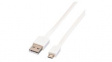 11028761 Cable USB-A Plug - USB Micro-B Plug 1m USB 2.0 White
