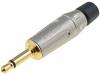 KM2P-AU, Вилка; Jack 3,5мм; "папа"; mono; прямой; на провод; пайка; позолота, Amphenol