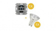 145402 5pcs LED GU10 5W + Combi Pack WW15031, Flush Mount, 150W, IP20, Silver