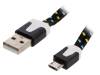 67553 Кабель; USB 2.0,плоские; вилка USB A, вилка micro USB B; 2м