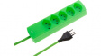 127045 Outlet strip, 5xJ (T13), fluorescent green