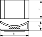 FCC-A-C8 [100 шт], Flat Cable Clip -40 ... +50 °C Grey 4.3 mm PVC, Panduit