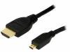 CH0031, Кабель; HDMI 1.4; вилка micro HDMI, вилка HDMI; 1,5м; черный, LOGILINK