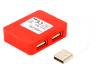 UA0140, Hub USB; USB 1.1,USB 2.0; PnP; красный; Кол-во портов:4, LOGILINK