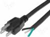 S21-3/14/3.5BK, Кабель; вилка NEMA 5-15 (B), провода; 3,5м; черный; ПВХ; 3x14AWG, LIAN DUNG