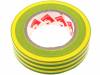SCAPA-2702-15X10 yellow/green, Лента: электроизоляционная; W:15мм; L:10м; D:0,13мм; 180%; 1,8Н/cм, Scapa
