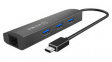 IB-HUB1406-C USB Hub, 4x USB A Socket/RJ45 - USB C Plug