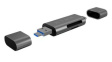 IB-CR200-C Memory Card Reader, External, Number of Slots 2, Micro USB-B 2.0 / USB-A 2.0 / U