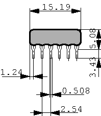 4606X-102-561LF, Resistor network SIL 560 Ohm +- 2 %, Bourns