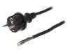 W-97269, Кабель; SCHUKO вилка,вилка CEE 7/7 (E/F),провода; 5м; черный, PLASTROL