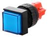 V16F-11Z-B, Переключатель: кнопочный; 2; SPDT; 3A/250ВAC; 2A/24ВDC; синий; IP40, Onpow