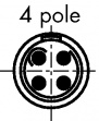 PHG.0B.304.CLLD52 Гнездовой кабельный разъем серии B, 4-полюсный Число полюсов=4