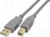 CAB-USBAB1.8G, Кабель; USB 2.0; вилка USB A, вилка USB B; позолота; 1,8м, BQ CABLE (TME brand)
