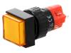 V16F-11-O, Переключатель: кнопочный; 1; SPDT; 3A/250ВAC; 2A/24ВDC; оранжевый, Onpow