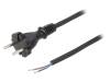W-97259, Кабель; вилка CEE 7/17 (C),провода; 5м; черный; резина; 2x1мм2, PLASTROL