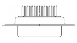 F50P1G2, Plug D-Sub Connector, DD-50, Through Hole, FCT