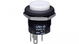 LP0115CCKW015DB, Illuminated Pushbutton Switch 1CO 3 A 30 VDC/125 VAC/250 VAC, NKK Switches (NIKKAI, Nihon)