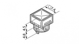AT4168CB, Indicator Cap 7.4 mm 7.4 mm 4.5 mm, NKK Switches (NIKKAI, Nihon)