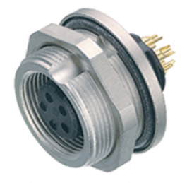 09 0424 80 07, Panel-mount socket, 7-pole Poles 7 1 A 125 VAC/VDC, Binder