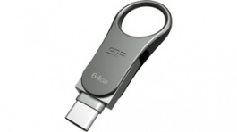 SP064GBUC3C80V1S, USB Stick Mobile C80 Flash Drive 64 GB Grey, Silicon Power