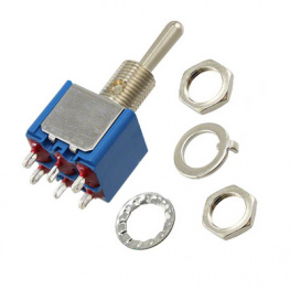 5647AB, Miniature Toggle Switch Standard Lever (On)-Off-(On) 2P, APEM