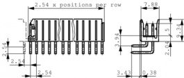 76383-303LF, Pin header, Dubox 2x3-pin 90deg 2x3P, FCI (Amphenol FCI, AFCI))