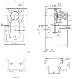 RND 210-00253, PCB Tactile Switch, 50 mA, 12 VDC, RND Components