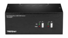TK-240DP, 2-Port Dual Monitor DisplayPort KVM Switch 2x DisplayPort USB-A, Trendnet