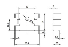 KL-164/SW, Радиатор: штампованный; U; черный; L: 18мм; W: 25,4мм; H: 7,9мм, Seifert electronic