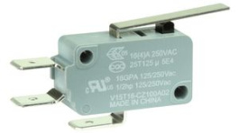 V15T16-CZ100A02, Микропереключатель; с рычагом; SPDT; 16A/250ВAC; ON-(ON); 1; IP40, Honeywell
