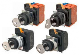 A22NK-2MM-01CA-G002, Переключатель с ключем серии A22N, двухпозиционный,&nbsp;&nbsp;металлический, ручной сброс, Omron