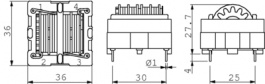 EH35-2.0-02-20M, Inductor, radial 20 mH (2x) 2 A (2x), Schaffner