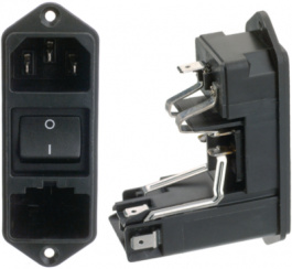 KD14.4101.151, Разъем: питания AC; гнездо; "папа"; 10А; 250ВAC; IEC 60320, Schurter