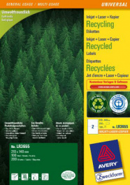 LR3655, Recycled Universal labels 210 x 148 mm, Zweckform