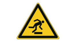 827356, ISO Safety Sign - Warning: Floor Level Obstacle, Triangular, Black on Yellow, Polyester, 1pcs, Brady