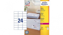 L7181-100, Avery Zweckform L7181-100 Address Labels, 70 x 37 mm, White, Zweckform