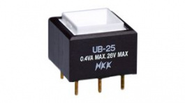UB25SKG03N, Переключатель: кнопочный; Пол: 2; DPDT; 0,1A/28ВAC; 0,1A/28ВDC, NKK Switches (NIKKAI, Nihon)